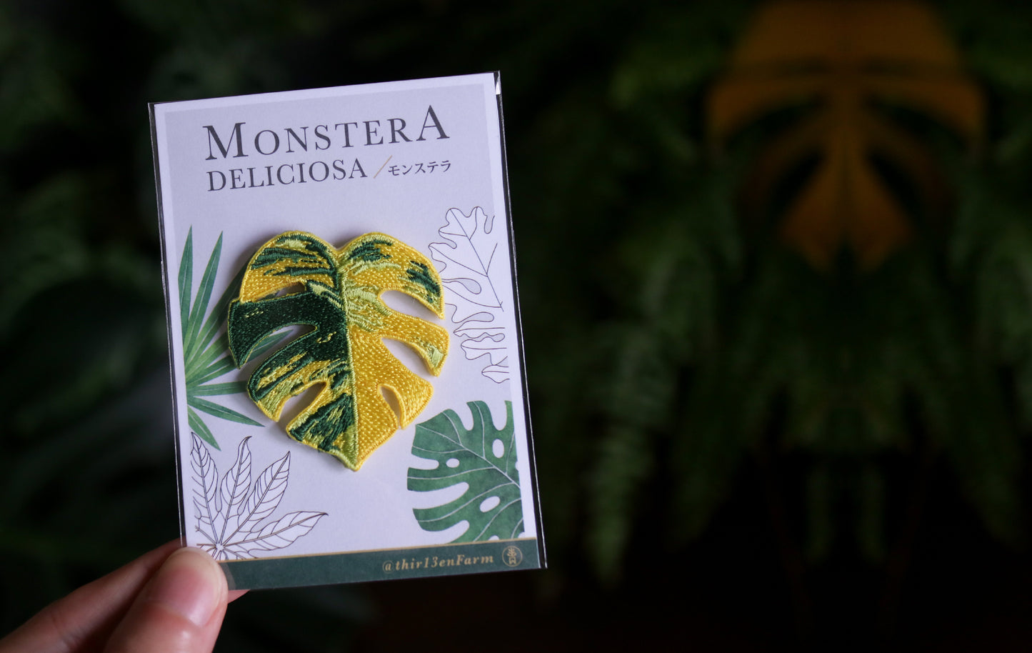 Monstera Embroidered Patches with Pin Backs