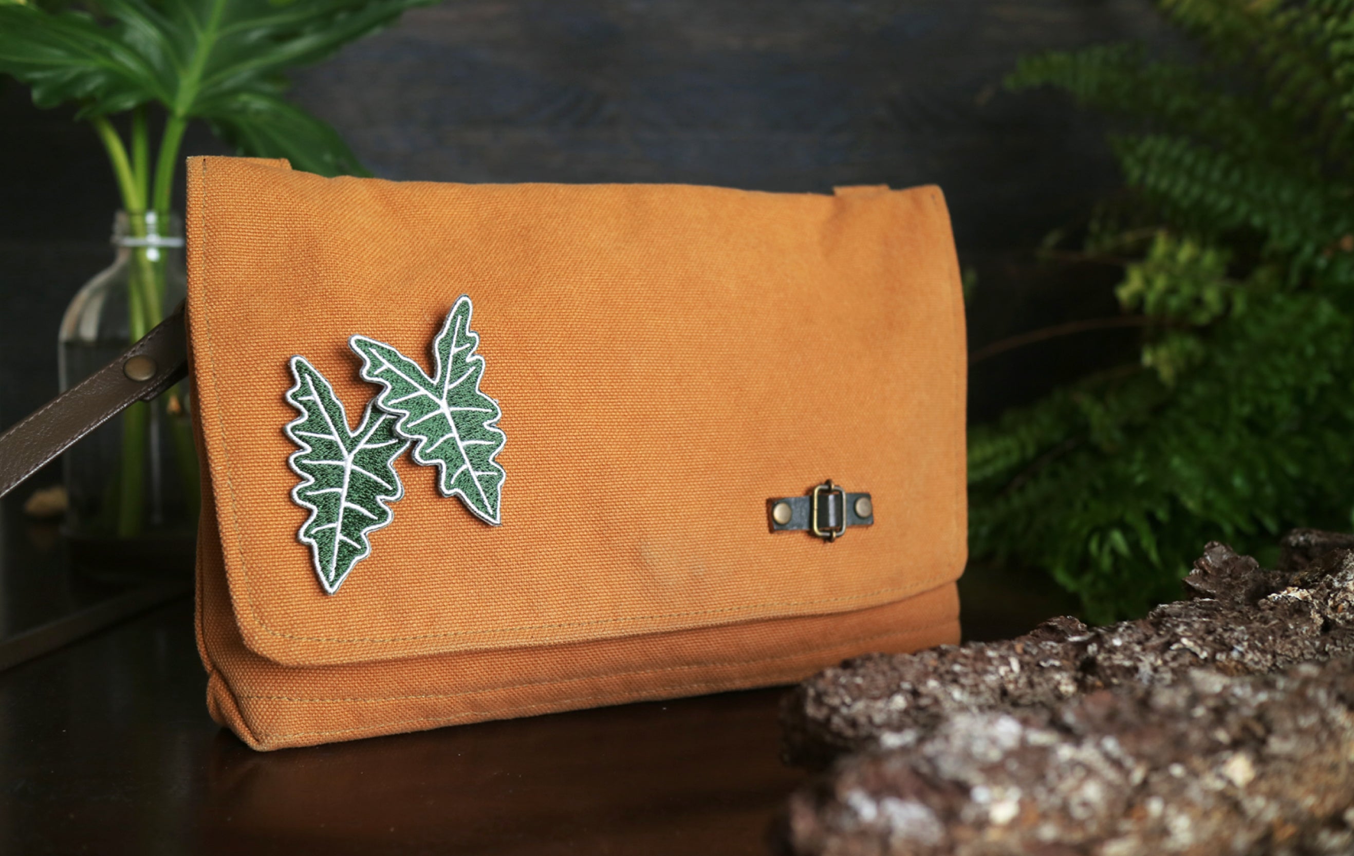 Alocasia Embroidered Patches with Pin Backs