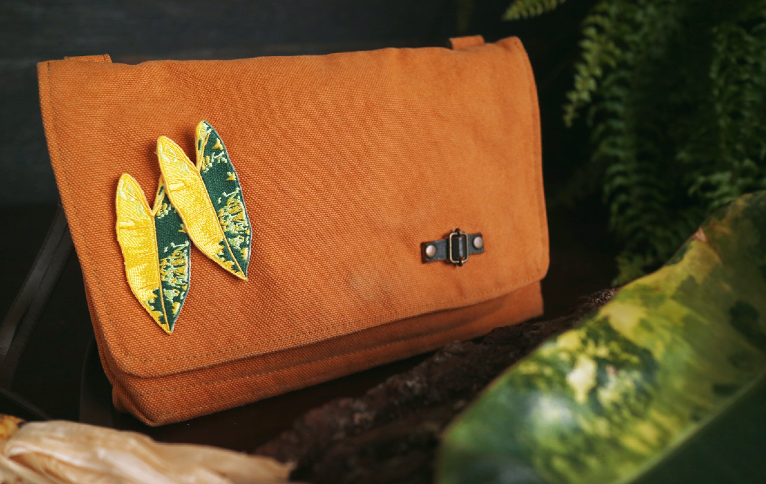 Philodendron Embroidered Patches with Pin Backs