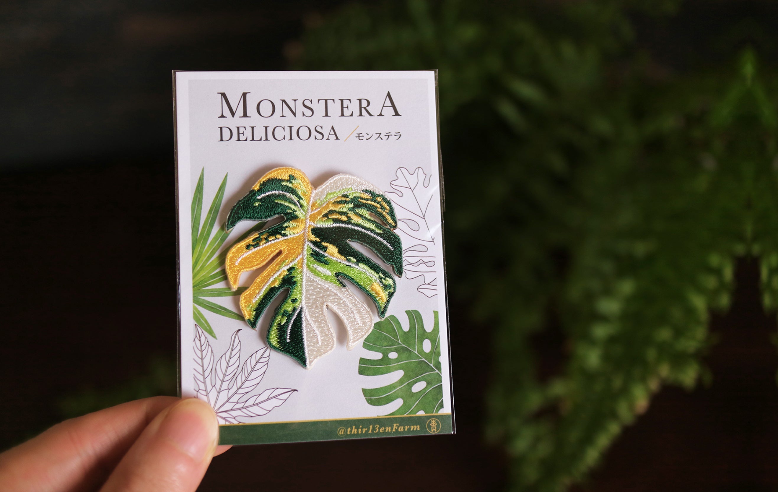 Monstera Embroidered Patches with Pin Backs