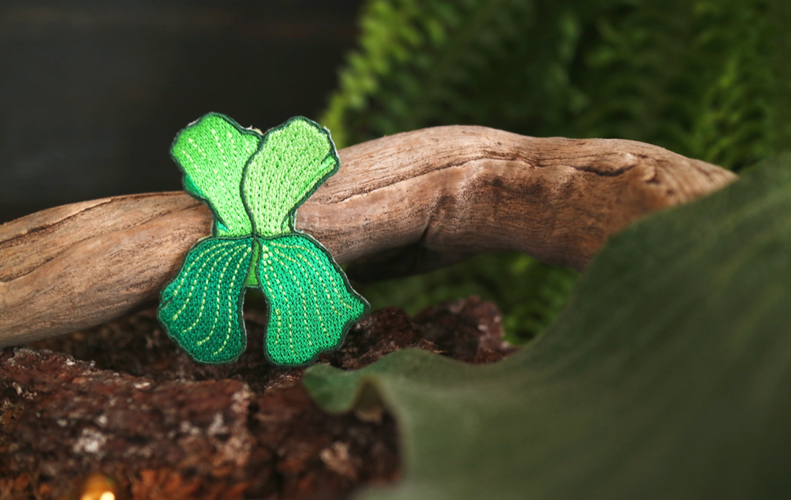 Platycerium Embroidered Patches with Pin Backs