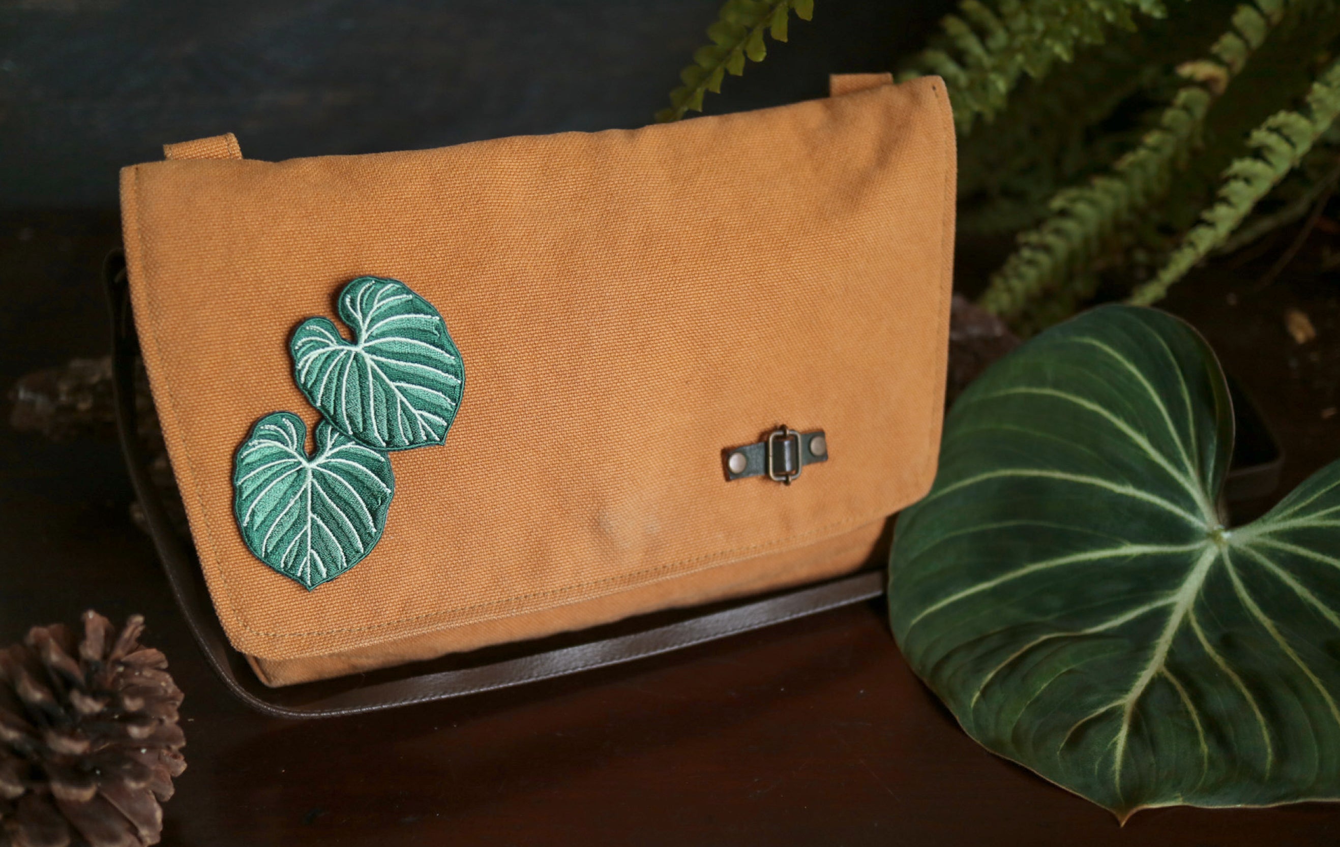 Philodendron Embroidered Patches with Pin Backs