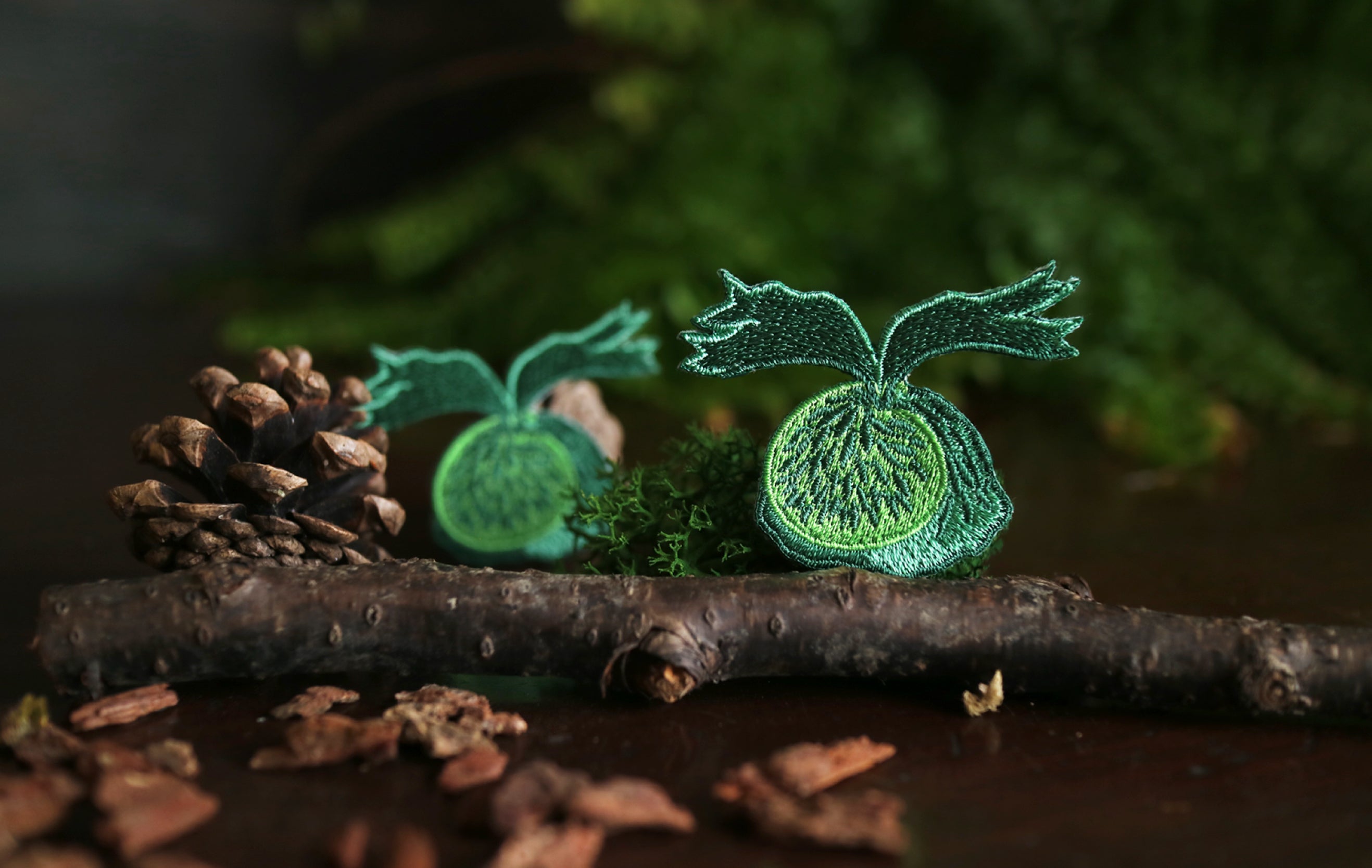 Platycerium Embroidered Patches with Pin Backs