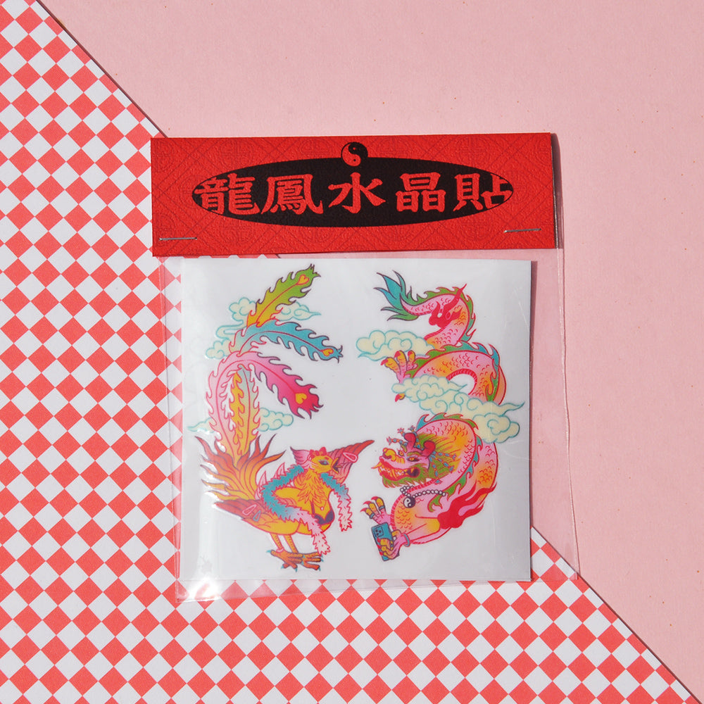 Dragon and Phoenix Crystal Sticker – Honoring the Divine