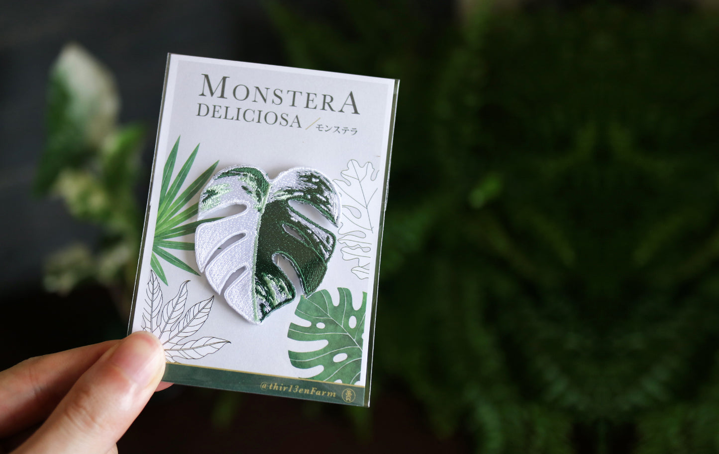 Monstera Embroidered Patches with Pin Backs