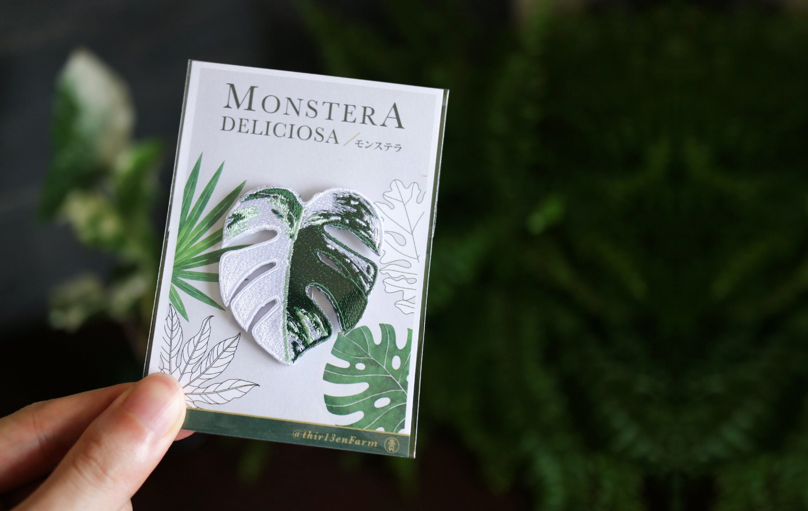 Monstera Embroidered Patches with Pin Backs