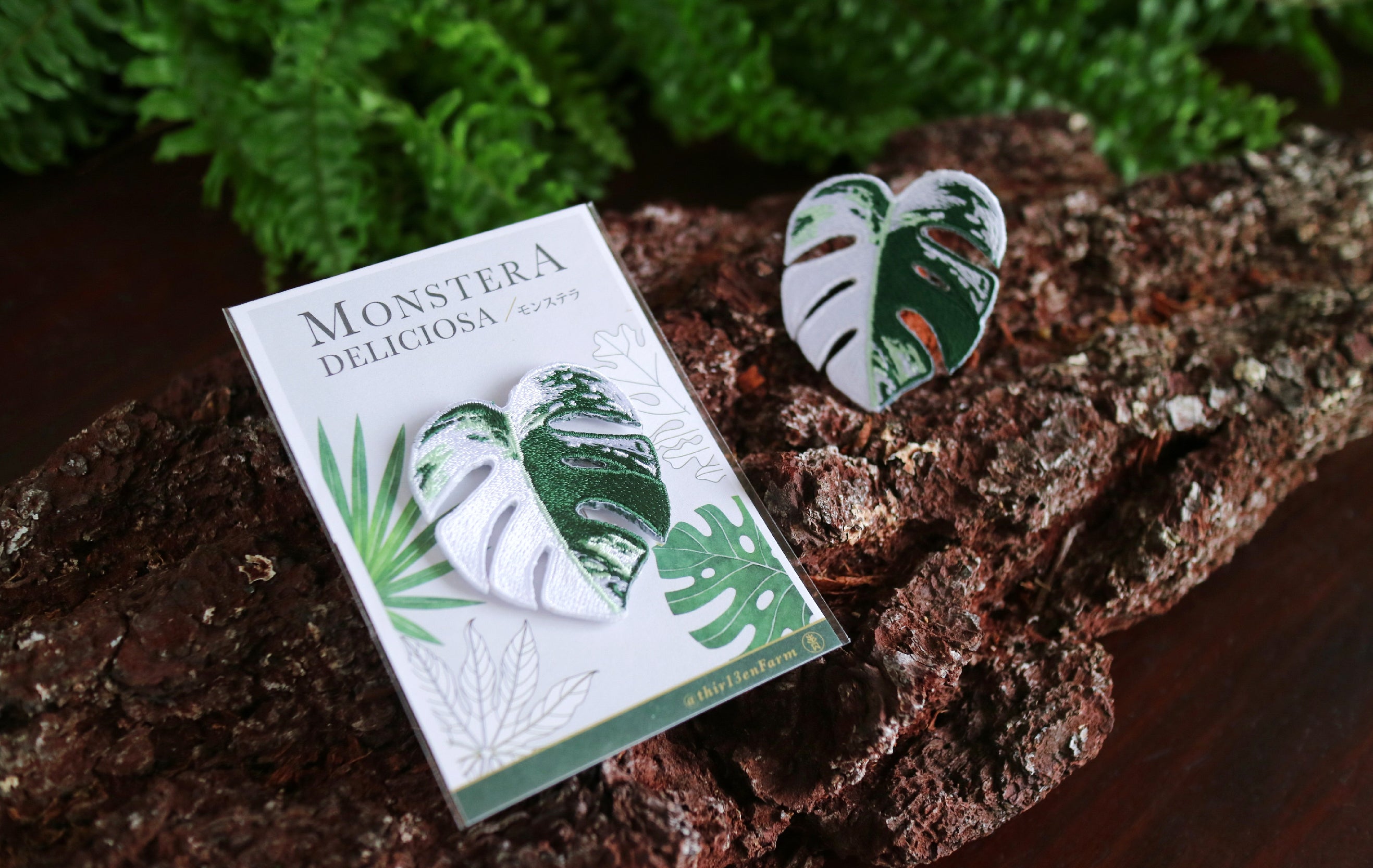 Monstera Embroidered Patches with Pin Backs