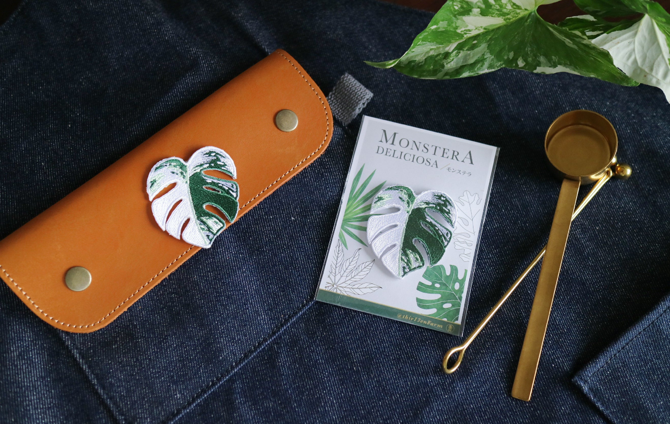 Monstera Embroidered Patches with Pin Backs