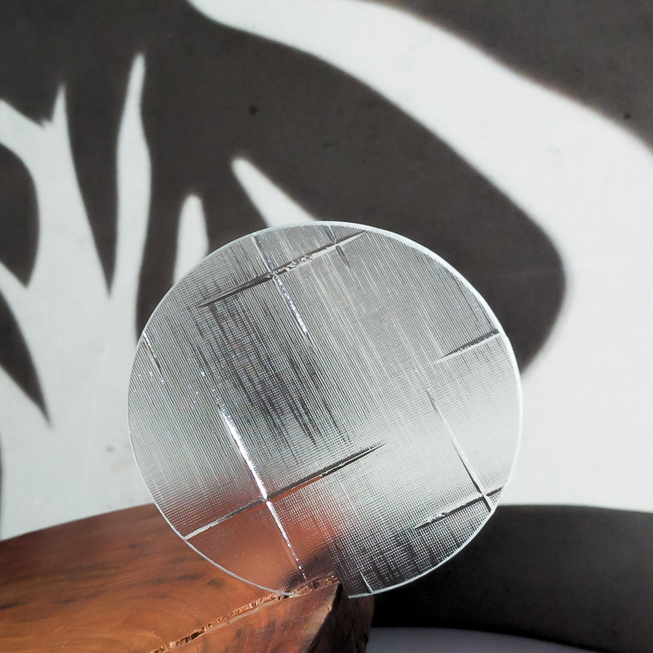 Cross-Pattern Window-Cut Glass Coaster