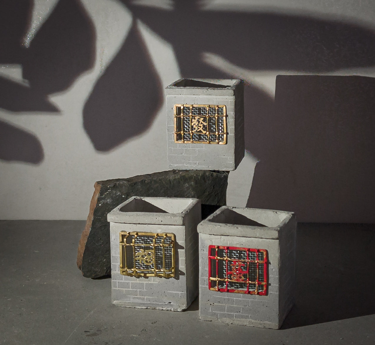 Iron Window Grating Concrete Planter