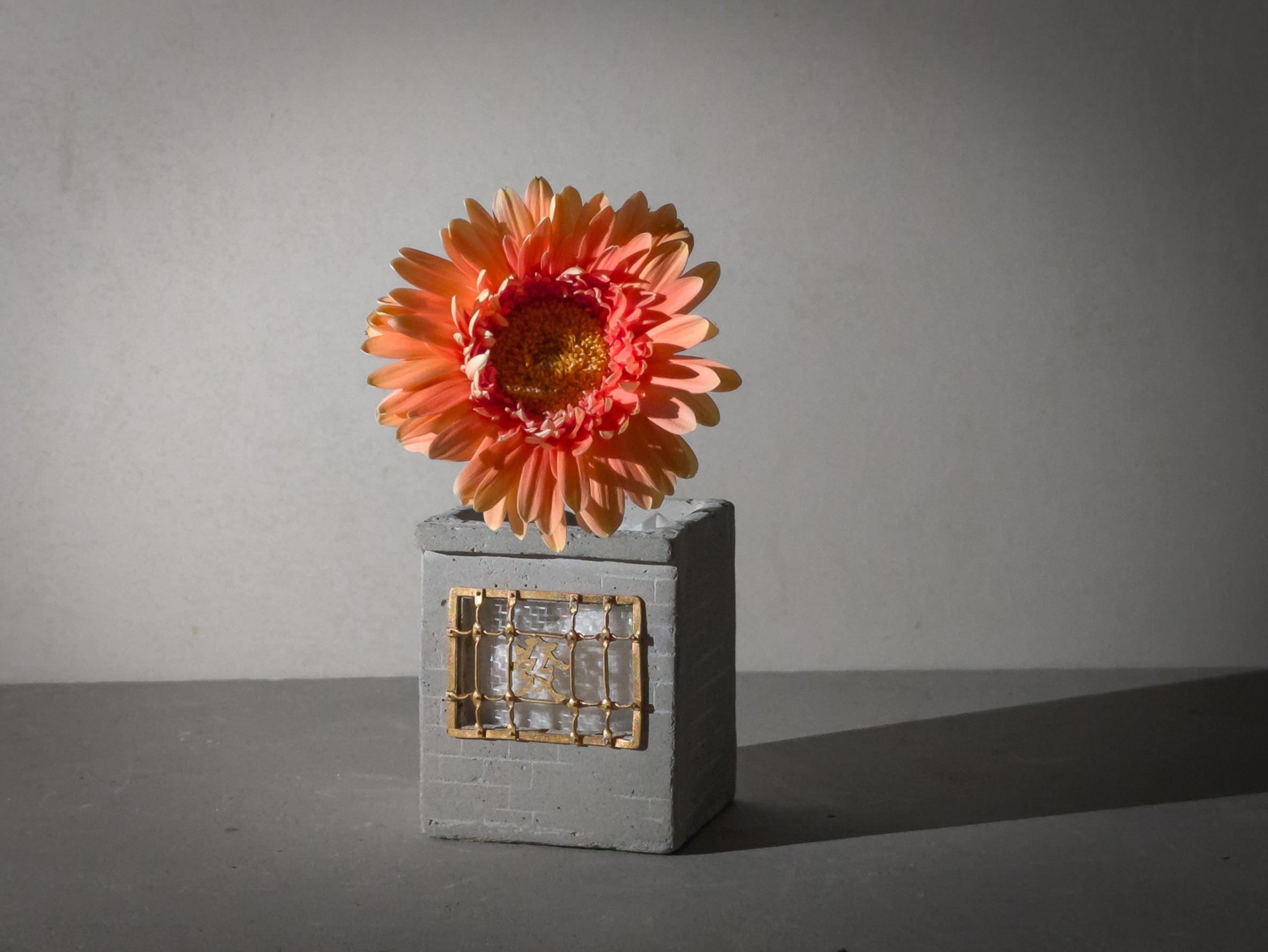 Iron Window Grating Concrete Planter