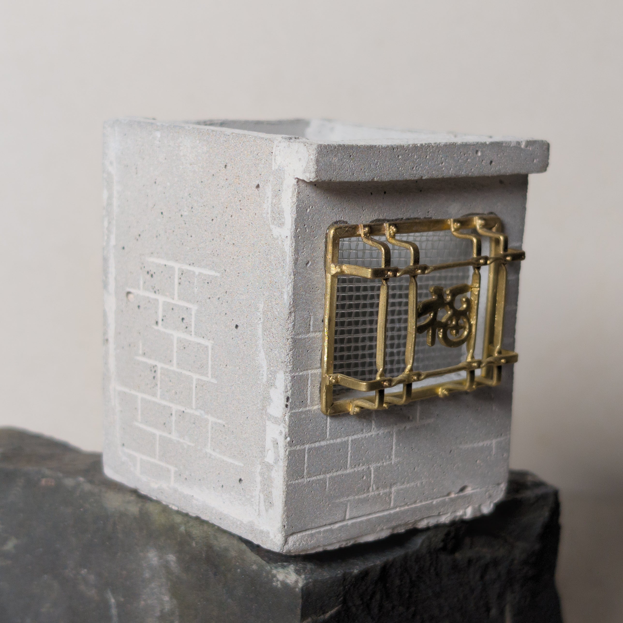 Iron Window Grating Concrete Planter