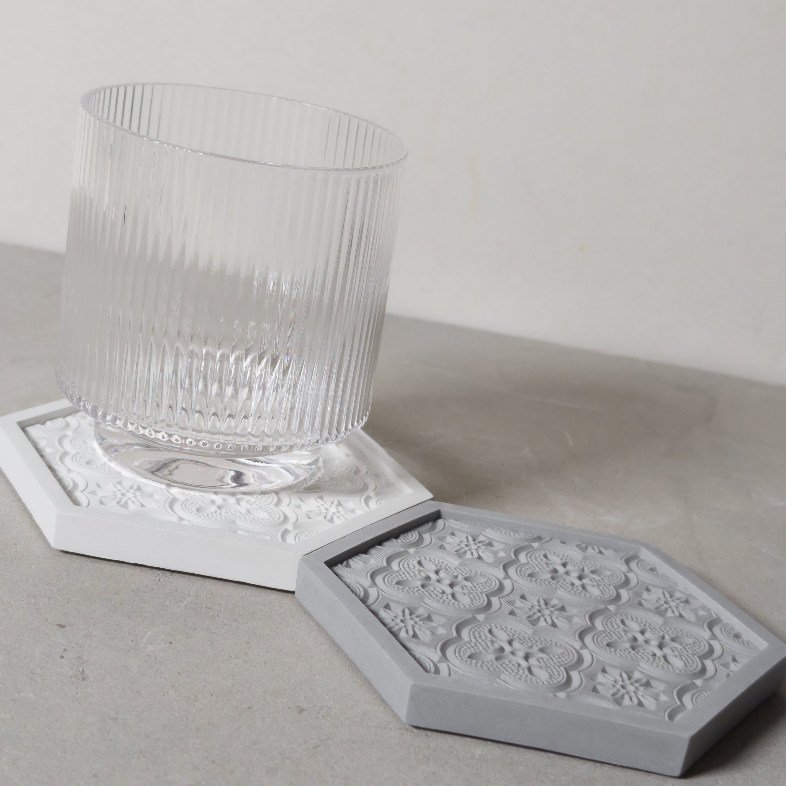 Begonia Flower Cement Coaster