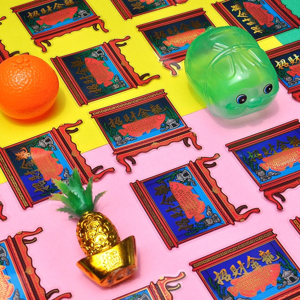 Wealth-Attracting Golden Arowana Transparent Sticker