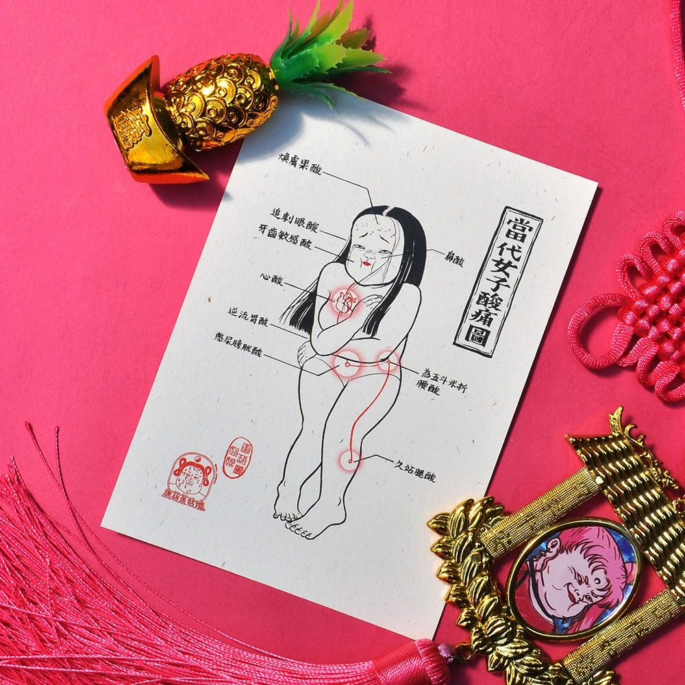 Modern Woman's Aches & Pains Postcard